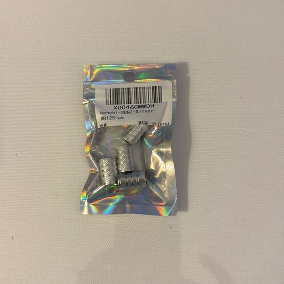 Mercedes Valve Stem Caps in Silver Set of 4 NWT - Picture 4 of 4
